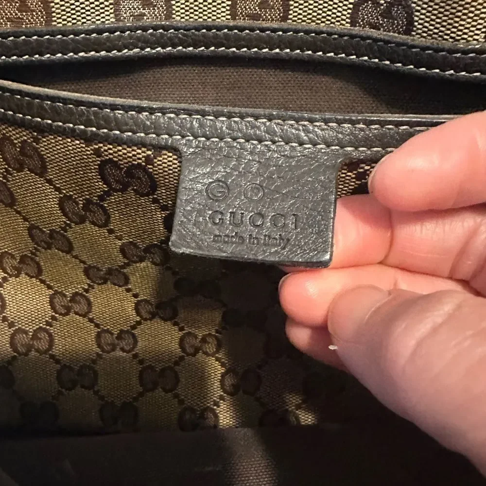 Gucci Brown and Black Monogram Tote